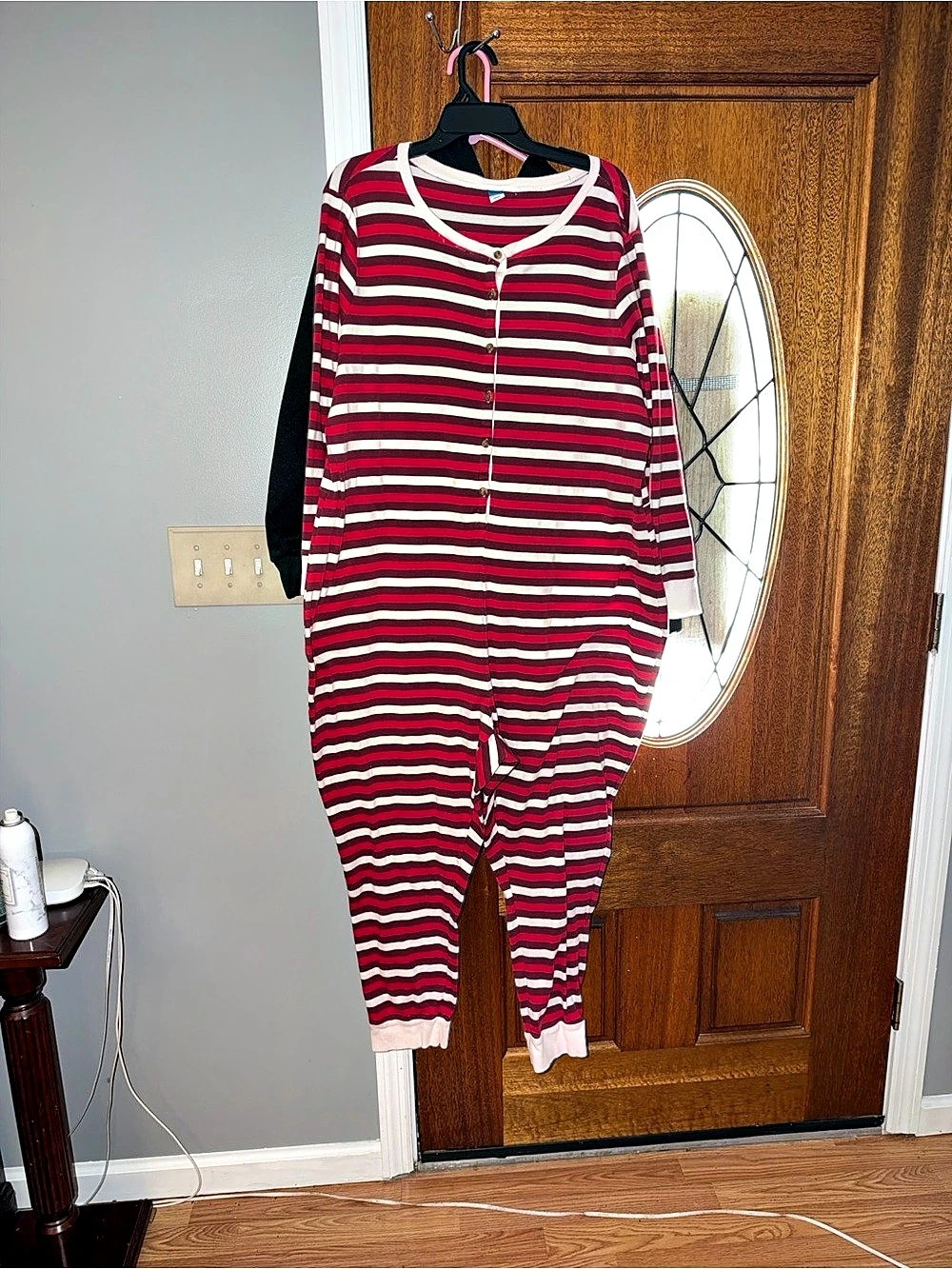 Old Navy Striped Cotton Pajama Jumpsuit in Red & White